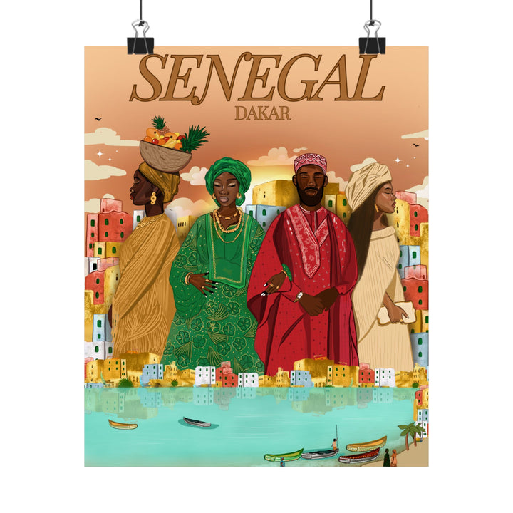 Senegal (Brown Background) - Matte Vertical Posters