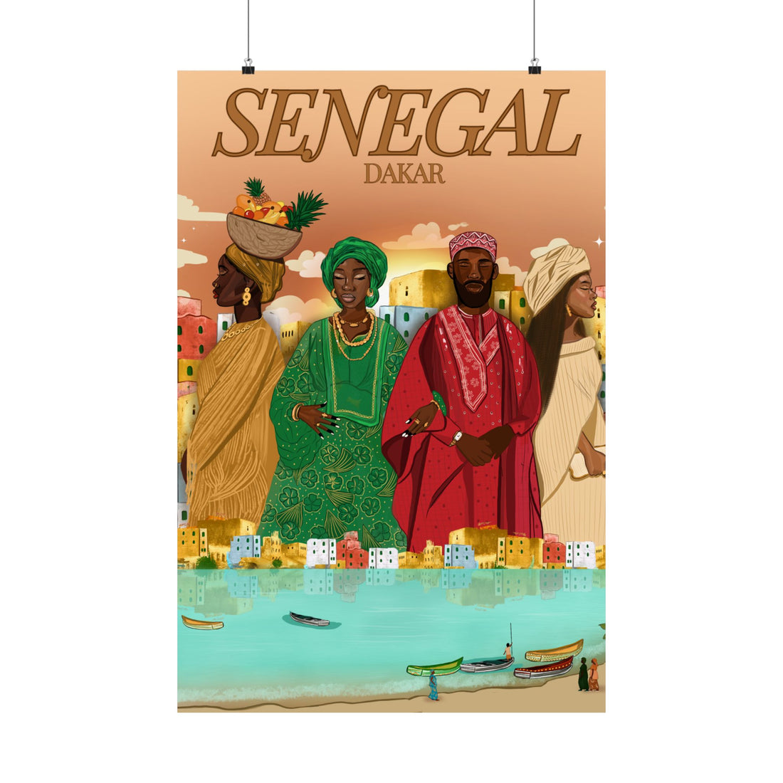 Senegal (Brown Background) - Matte Vertical Posters