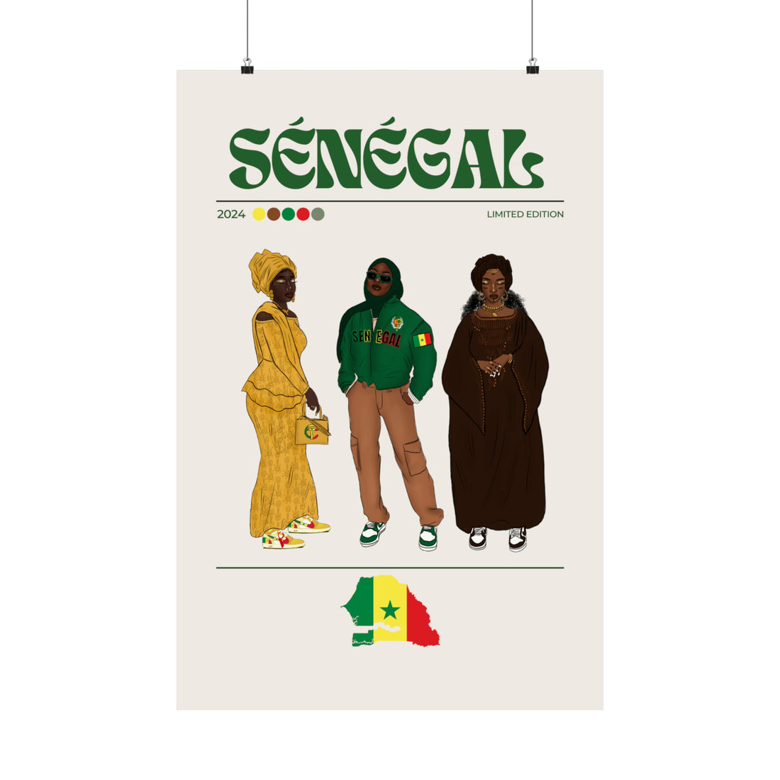 Senegal x Streetwear - Matte Vertical Posters