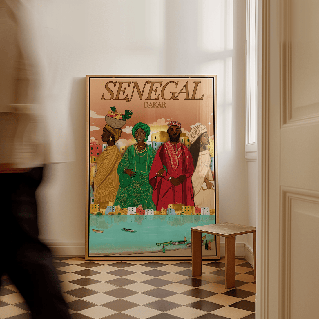 Senegal (Brown Background) - Matte Vertical Posters