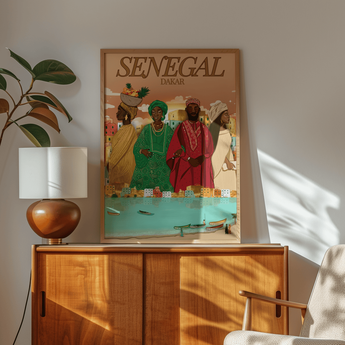 Senegal (Brown Background) - Matte Vertical Posters